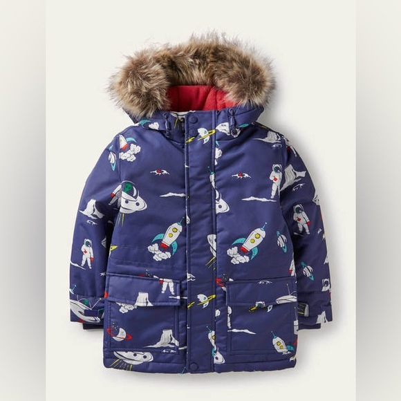 Mini Boden Cosy Waterproof Parka
Starboard Blue Space. New damage. Sz 11-12 BB - Picture 2 of 7